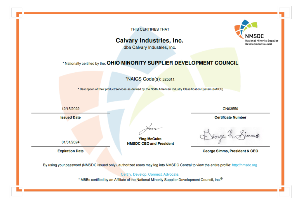 Certifications - Calvary